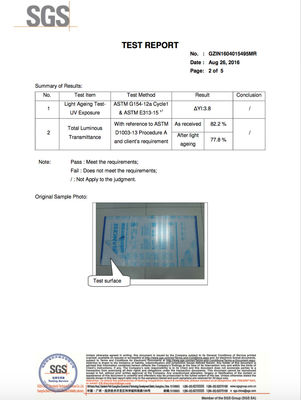 SGS được phê duyệt 6mm Polycarbonate Panels, Lexan Polycarbonate tấm UV bảo vệ