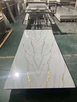 Golden Color Pvc Uv Marble Sheet Waterproof Decorative Wall Panel 1220*2900mm