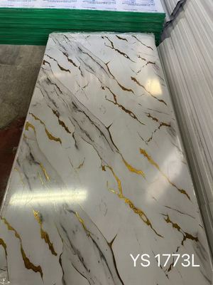 Golden Color Pvc Uv Marble Sheet Waterproof Decorative Wall Panel 1220*2900mm