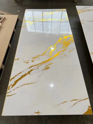 Golden Color Pvc Uv Marble Sheet Waterproof Decorative Wall Panel 1220*2900mm